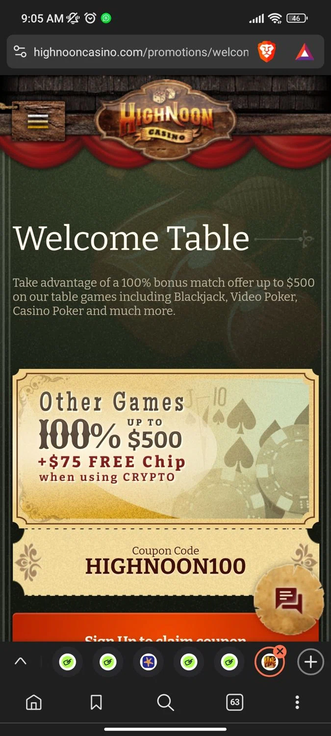 High Noon Casino promo code screenshot showing code HIGHNOON100 applied at High Noon Casino checkout page. Uploaded by SimplyCodes community member Dejadepicharme on Mar 18, 2025