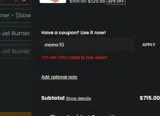 memo10 coupon verification screenshot