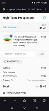 High Plains Prospectors coupon verification screenshot