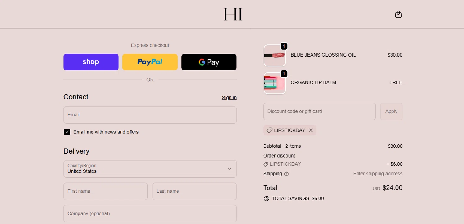 HIGHR Collective US promo code screenshot showing code lipstickday applied at HIGHR Collective US checkout page. Uploaded by SimplyCodes community member MagnificentCurator5441 on Oct 14, 2025