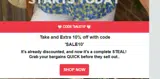 sale10 coupon verification screenshot