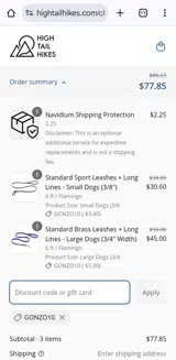 GONZO10 coupon verification screenshot