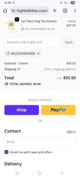 Milothesnorer coupon verification screenshot