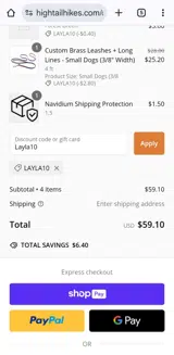 LAYLA10 coupon verification screenshot