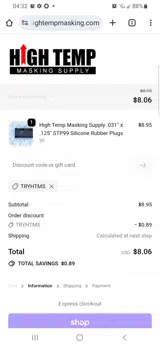 TRYHTMS coupon verification screenshot