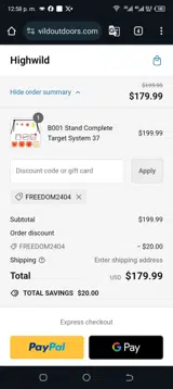 Highwild coupon verification screenshot