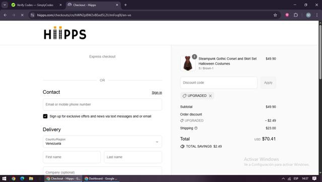 Hiipps checkout page showing Hiipps discount code box | Screenshot taken by SimplyCodes community member on Sep 10, 2025