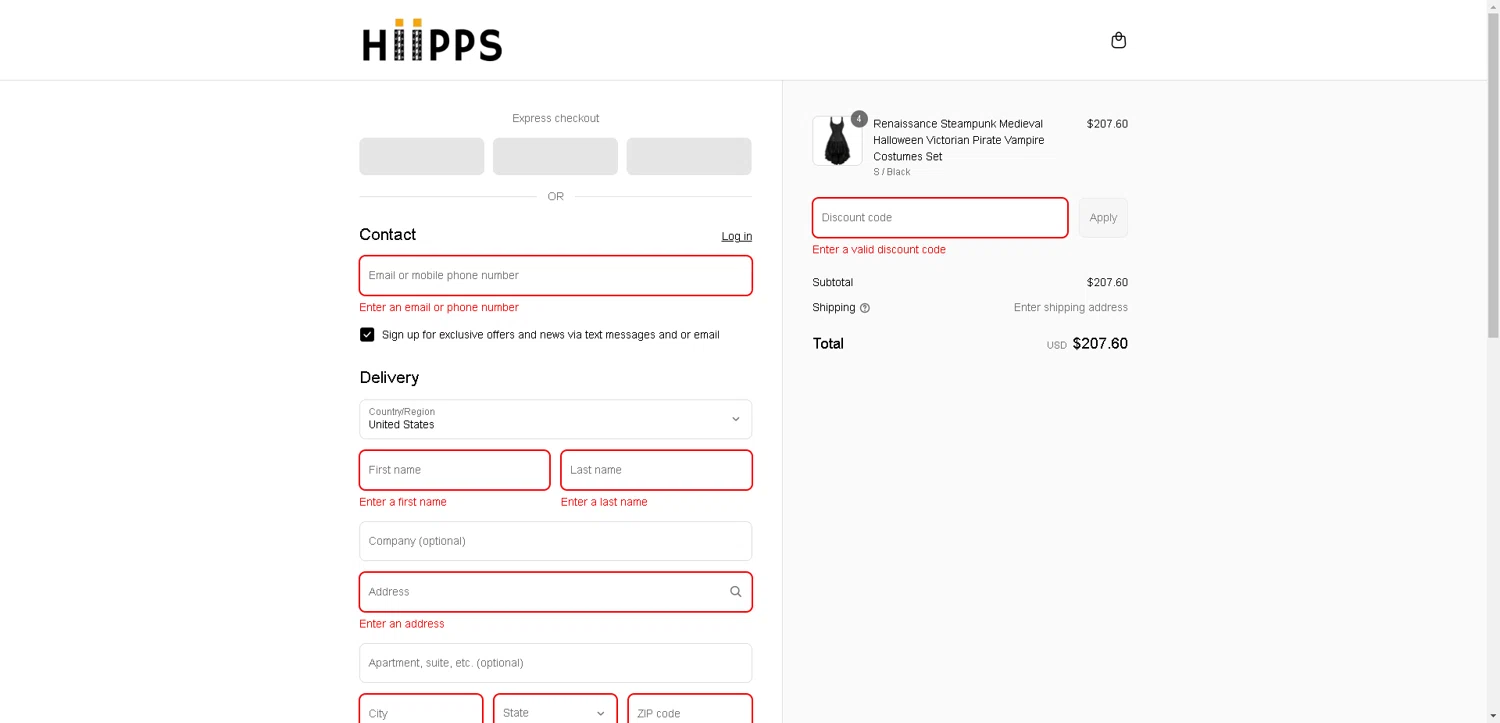 Hiipps discount code screenshot showing code WELCOME743 applied at Hiipps checkout page. Uploaded by SimplyCodes community member CleverLynx8583 on Aug 29, 2025