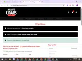 Hilands Cigars coupon verification screenshot