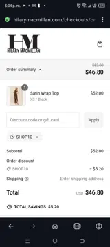 Hilary MacMillan coupon verification screenshot