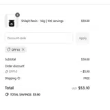 OFF10 coupon verification screenshot