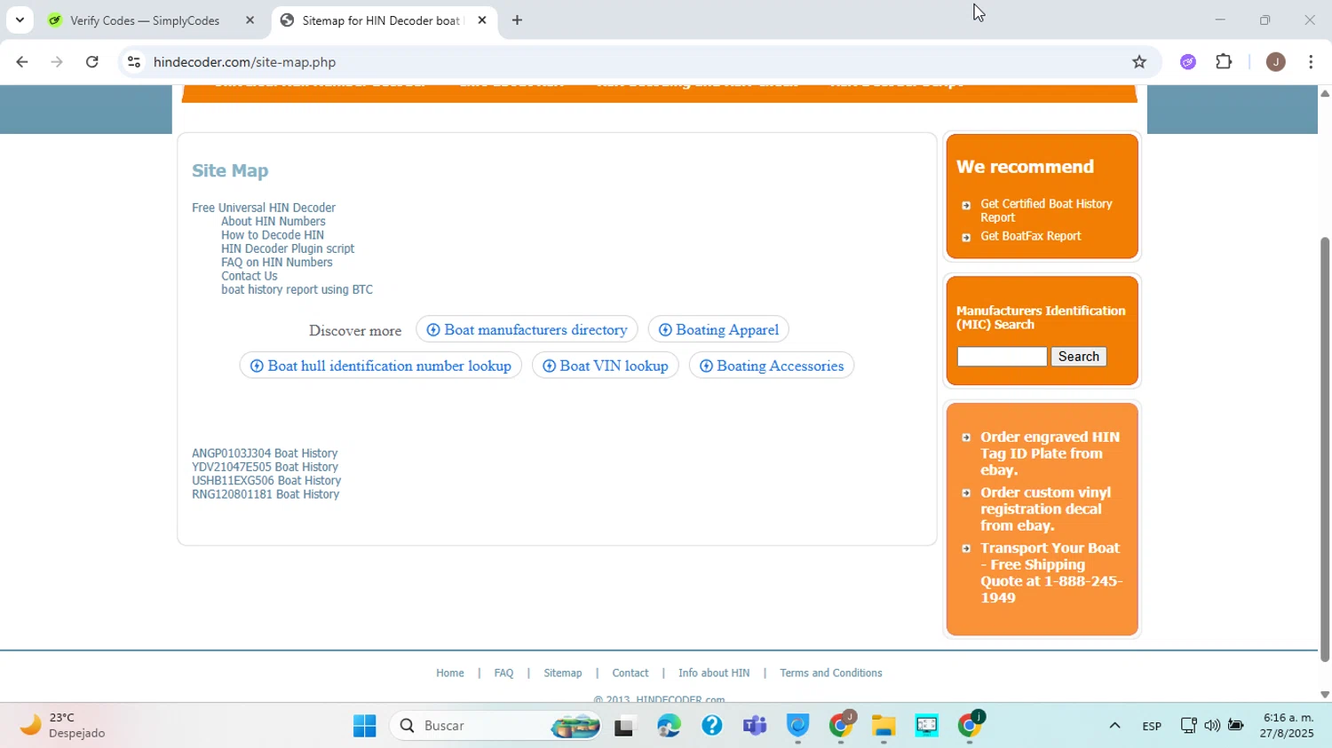 HIN Decoder promo code screenshot showing code liw6a133b912 applied at HIN Decoder checkout page. Uploaded by SimplyCodes community member ABHF23 on Aug 27, 2025