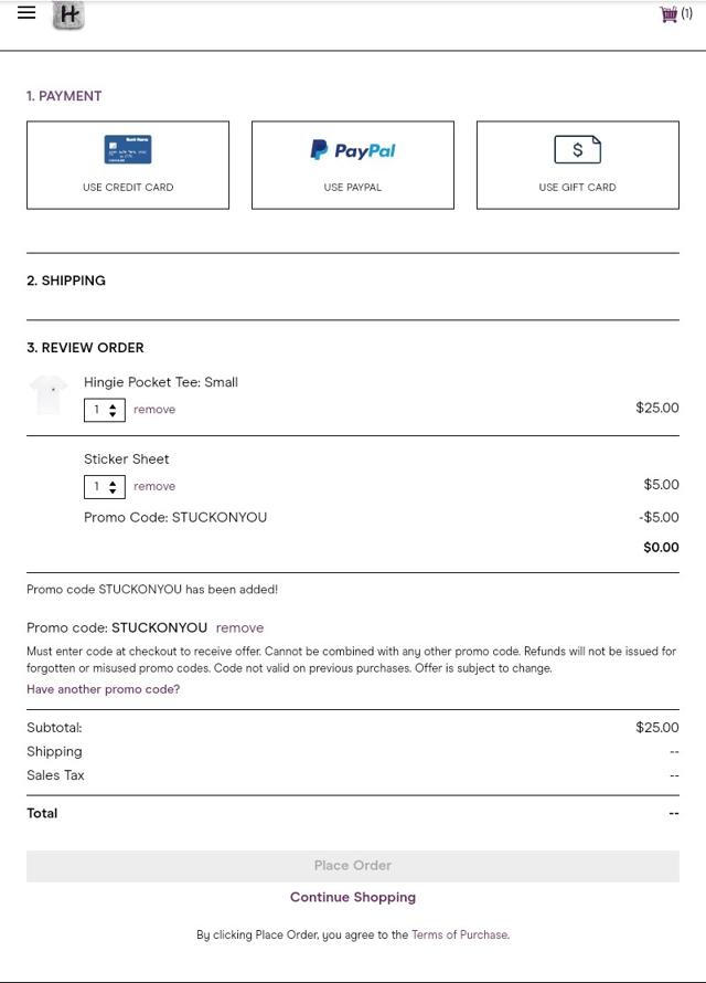 Hinge checkout page showing Hinge discount code box | Screenshot taken by SimplyCodes community member on Mar 10, 2021