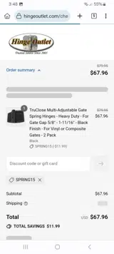 SPRING15 coupon verification screenshot