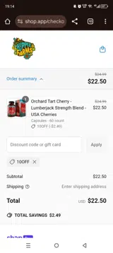 10off coupon verification screenshot