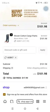 ADBX7 coupon verification screenshot