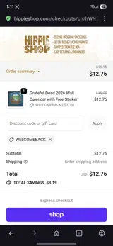 Welcomeback coupon verification screenshot