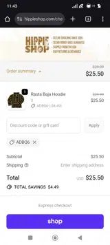 ADBQ6 coupon verification screenshot