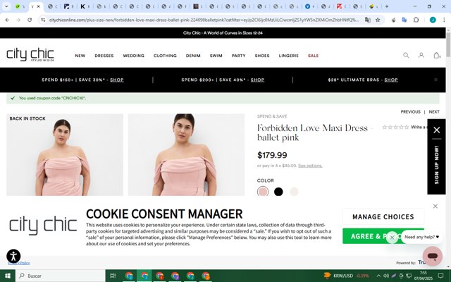 Hips & Curves checkout page showing Hips & Curves promo code box | Screenshot taken by SimplyCodes community member on Apr 7, 2025