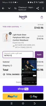 INTRO15 coupon verification screenshot