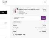 TIGHTS10 coupon verification screenshot