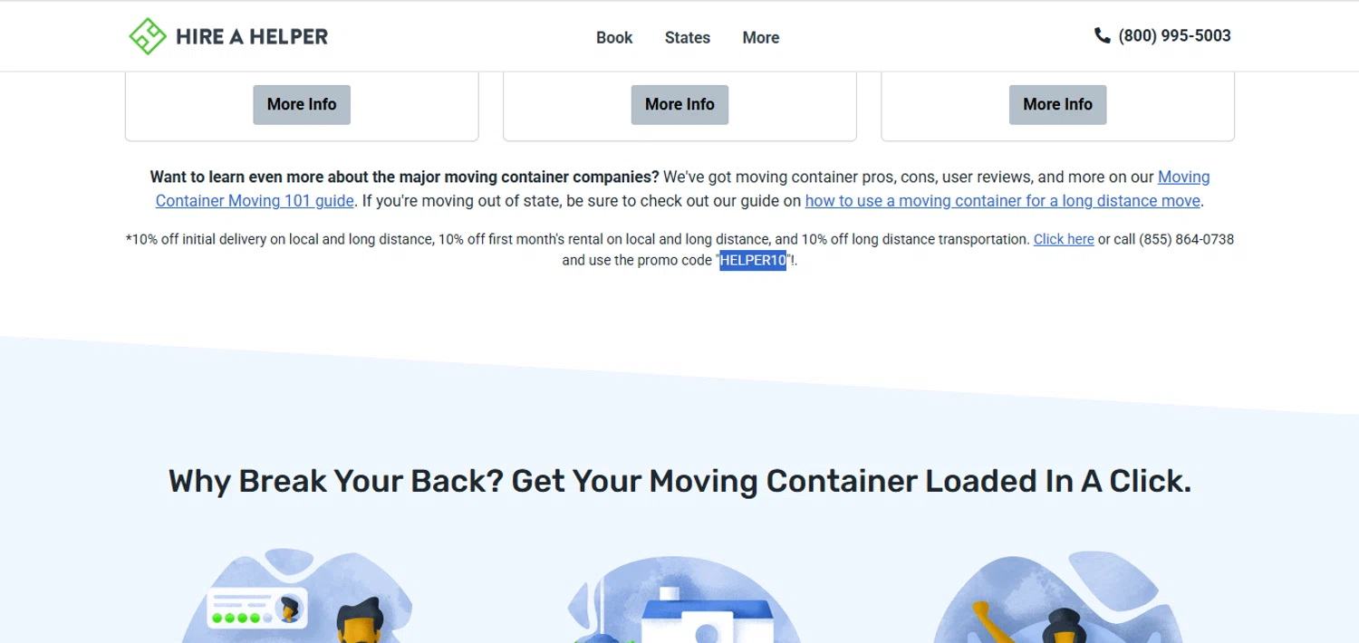 HireAHelper discount code screenshot showing code HELPER10 applied at HireAHelper checkout page. Uploaded by SimplyCodes community member SuperUltraInstinto on May 1, 2025