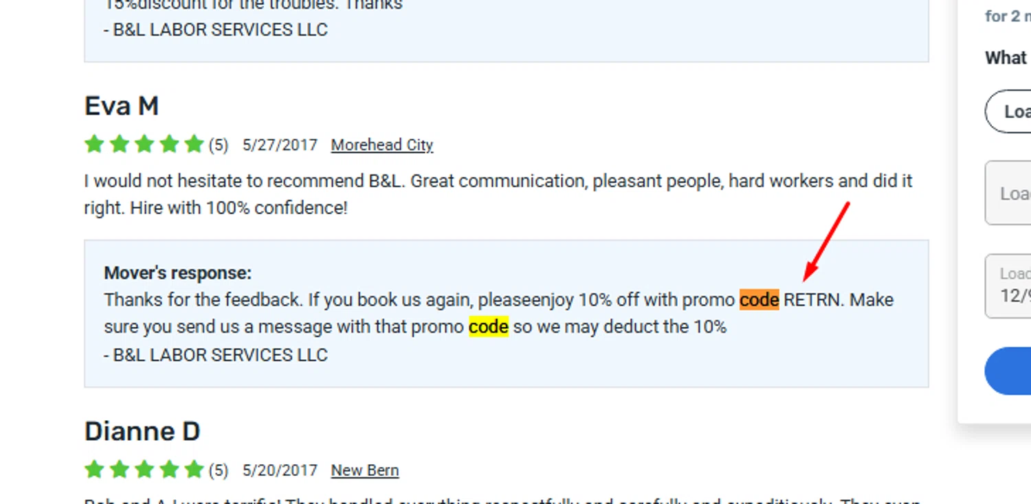 HireAHelper discount code screenshot showing code RETRN applied at HireAHelper checkout page. Uploaded by SimplyCodes community member carlosrivero on Dec 2, 2025