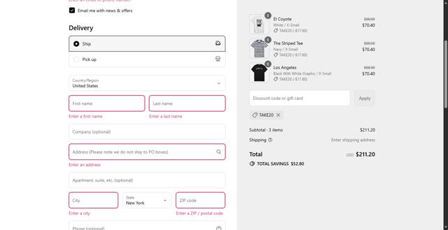 Hiro Clark checkout page showing Hiro Clark discount code box | Screenshot taken by SimplyCodes community member on Aug 30, 2025