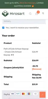Johvely1024 coupon verification screenshot