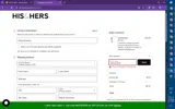 His & Hers coupon verification screenshot