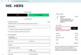 His & Hers coupon verification screenshot