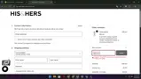 His & Hers coupon verification screenshot