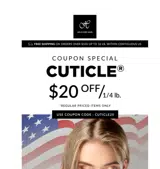Cuticle20 coupon verification screenshot