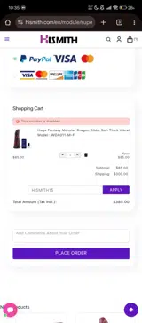 Hismith coupon verification screenshot