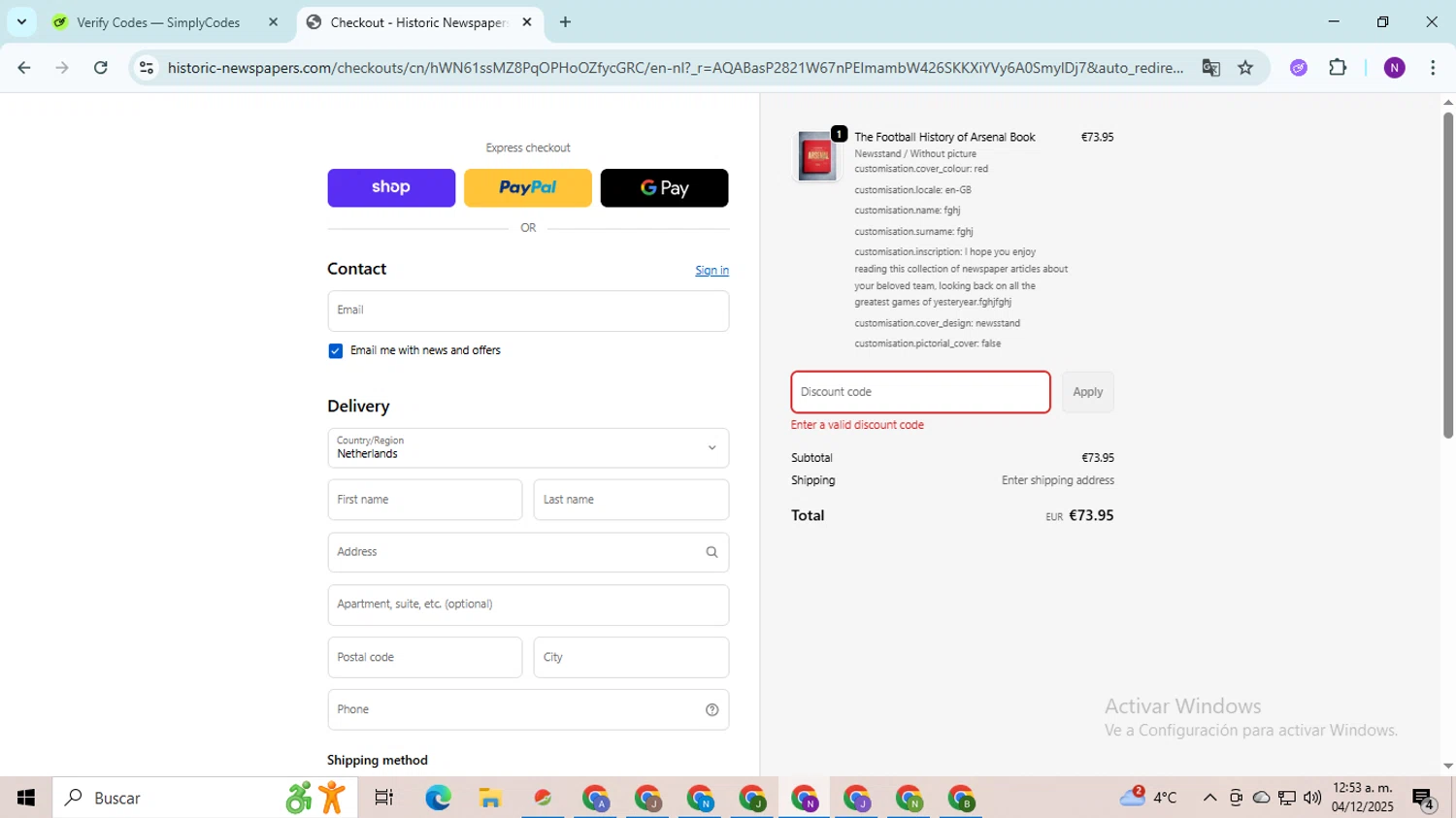 Historic Newspapers promo code screenshot showing code MUM15 applied at Historic Newspapers checkout page. Uploaded by SimplyCodes community member QuestOwl9632 on Dec 4, 2025