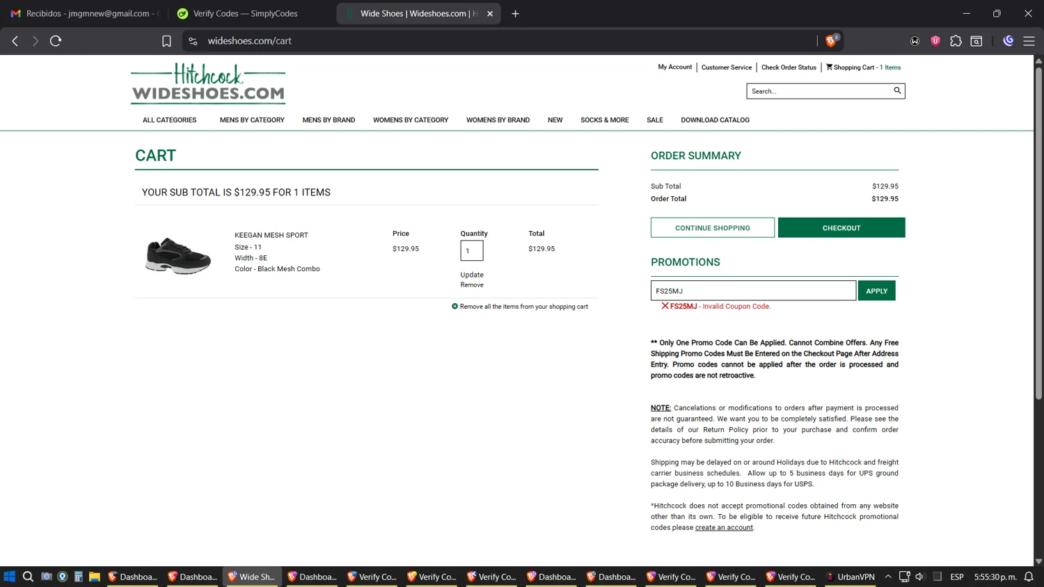 Hitchcock coupon code screenshot showing code FS25MJ applied at Hitchcock checkout page. Uploaded by SimplyCodes community member Amidamaru on Oct 16, 2025