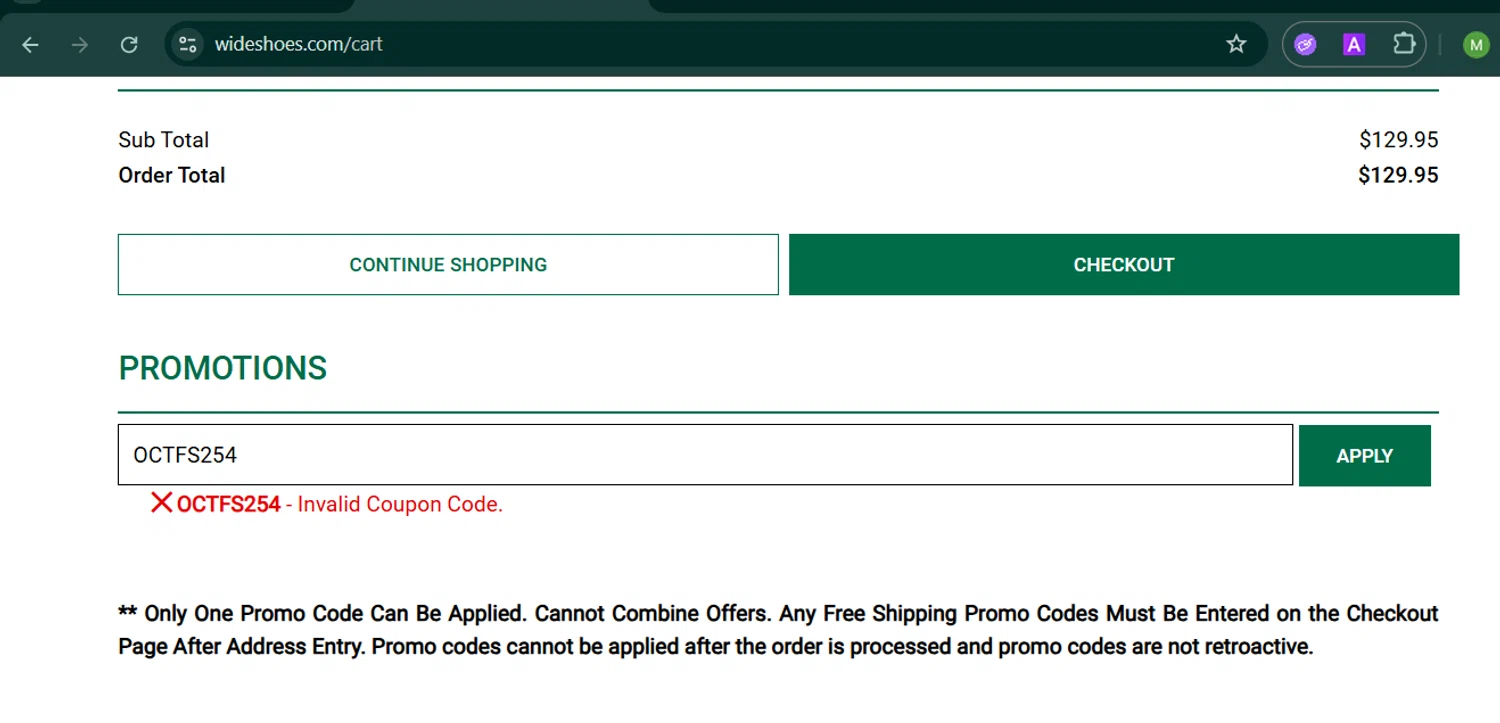 Hitchcock coupon code screenshot showing code OCTFS254 applied at Hitchcock checkout page. Uploaded by SimplyCodes community member MARCVH on Oct 19, 2025
