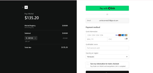 Hitchd checkout page showing Hitchd promo code box | Screenshot taken by SimplyCodes community member on Jul 27, 2025