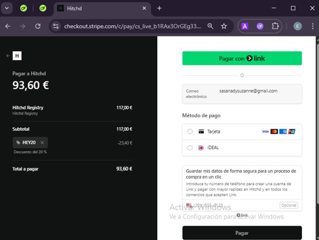 Hitchd checkout page showing Hitchd promo code box | Screenshot taken by SimplyCodes community member on May 1, 2025