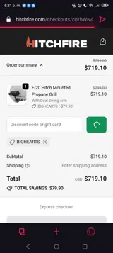 BIGHEARTS coupon verification screenshot
