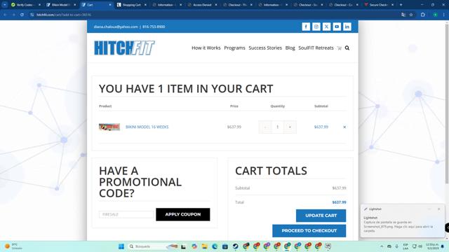 Hitch Fit checkout page showing Hitch Fit promo code box | Screenshot taken by SimplyCodes community member on Feb 3, 2025