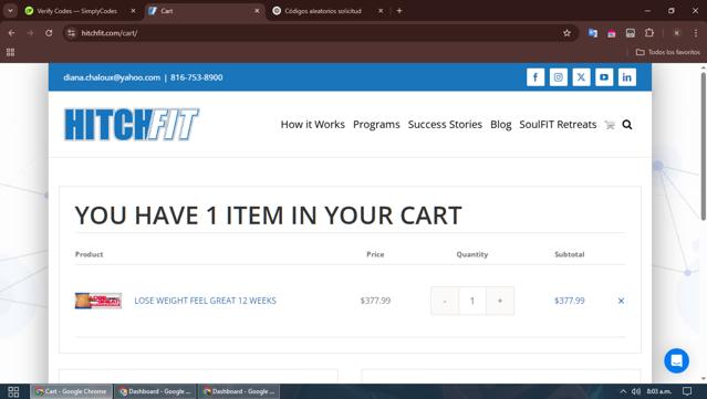 Hitch Fit checkout page showing Hitch Fit promo code box | Screenshot taken by SimplyCodes community member on Mar 23, 2025