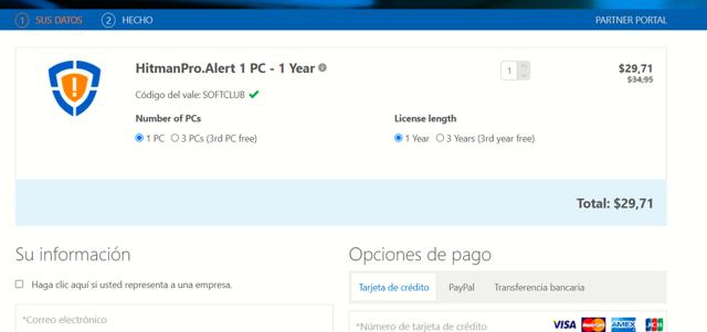 HitmanPro checkout page showing HitmanPro coupon code box | Screenshot taken by SimplyCodes community member on May 23, 2025