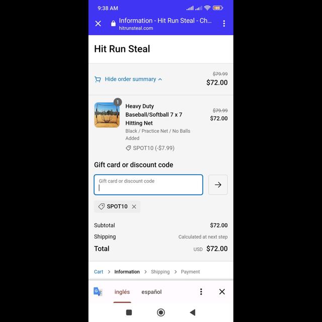 Hit Run Steal checkout page showing Hit Run Steal promo code box | Screenshot taken by SimplyCodes community member on Sep 11, 2023