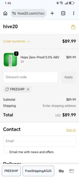 FREESHIP coupon verification screenshot