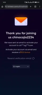 Hiveon coupon verification screenshot