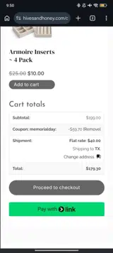 MEMORIALDAY coupon verification screenshot