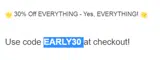 EARLY30 coupon verification screenshot