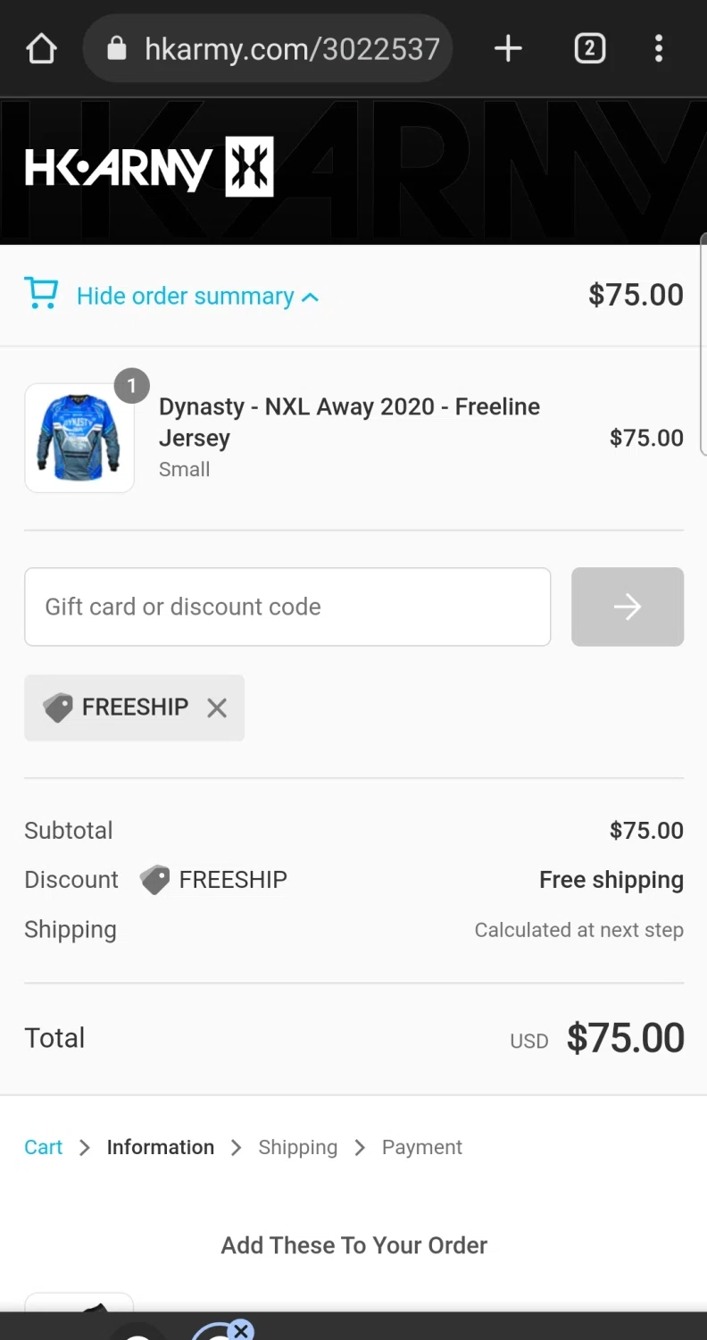 where to use HK Army promo code box