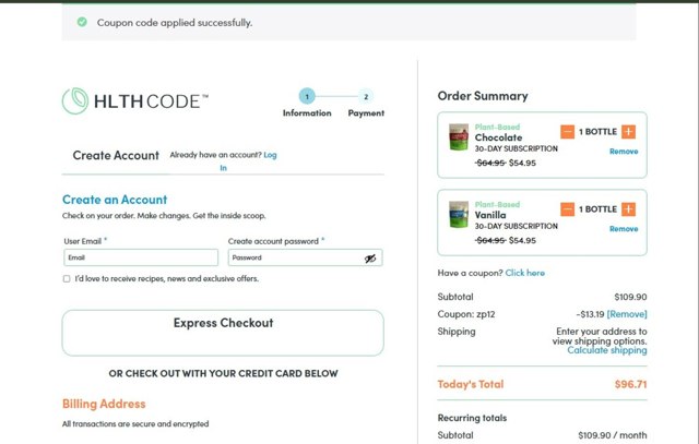 HLTH Code checkout page showing HLTH Code promo code box | Screenshot taken by SimplyCodes community member on Jul 19, 2025